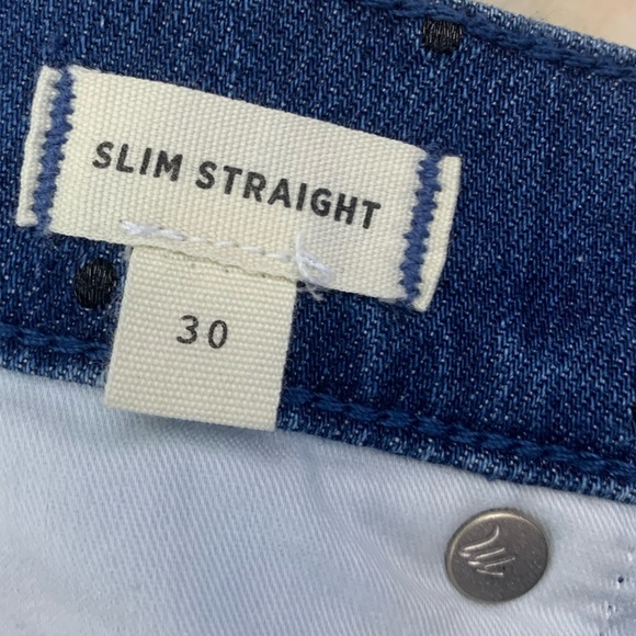 SOLD*Madewell Slim Straight Jeans Navy Dot Edition - Picture 6 of 13